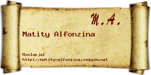 Matity Alfonzina névjegykártya